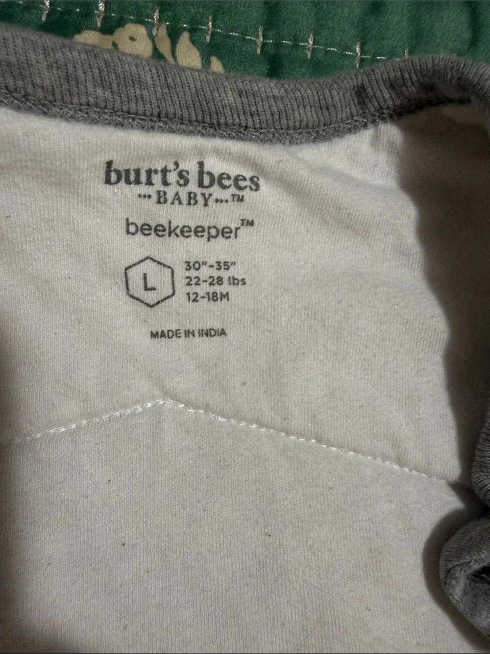 Burt's Bees Baby White Moon & Star Sleep Sack with Gray Trim